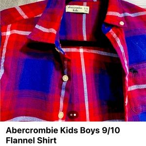 Abercrombie Kids Boys 9/10 Flannel Shirt